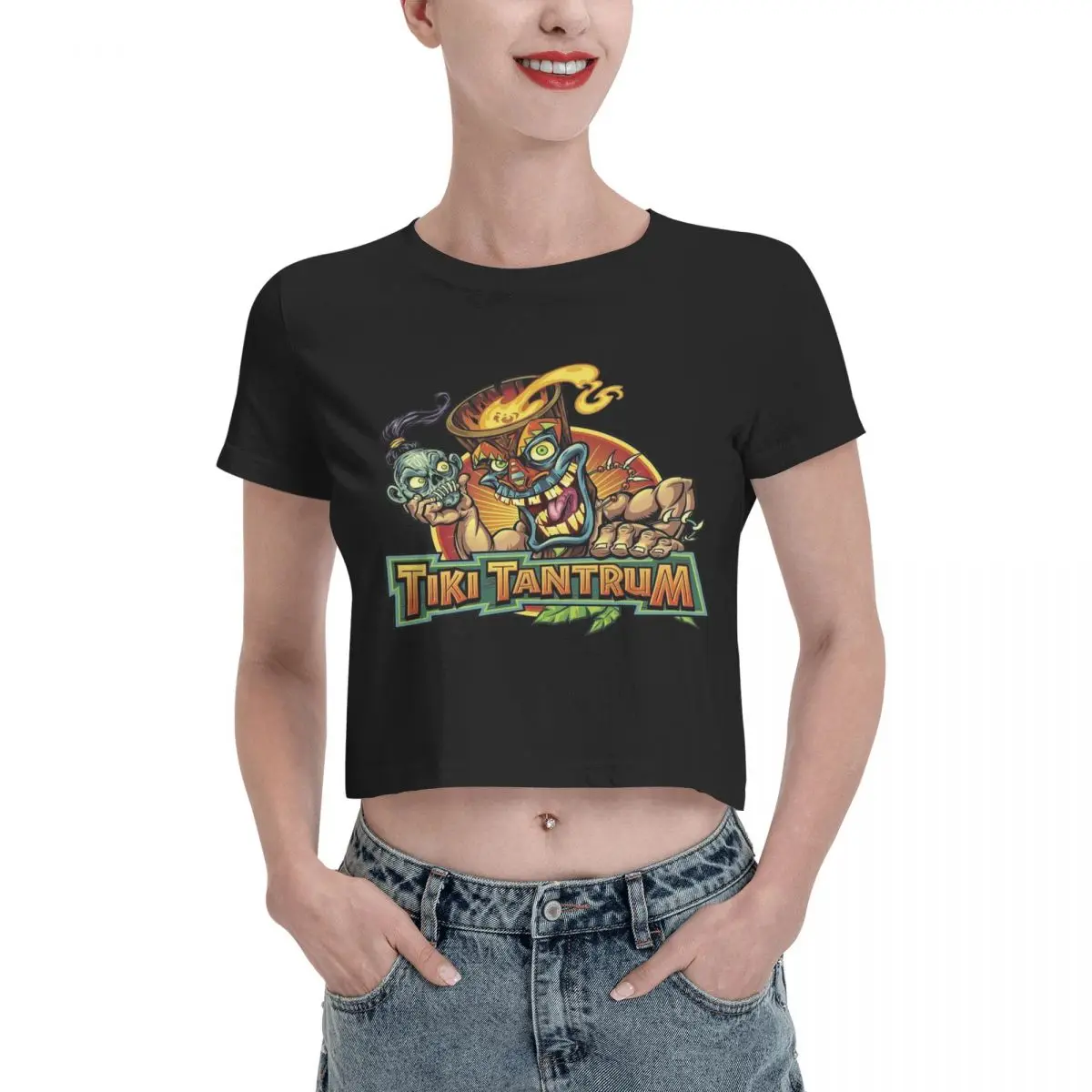 Trader Sam's Tiki Bar Trader Sams Leak navel T-shirt, Womens Summer Cotton Tee Fashion Crew Neck Short Sleeve T Shirts