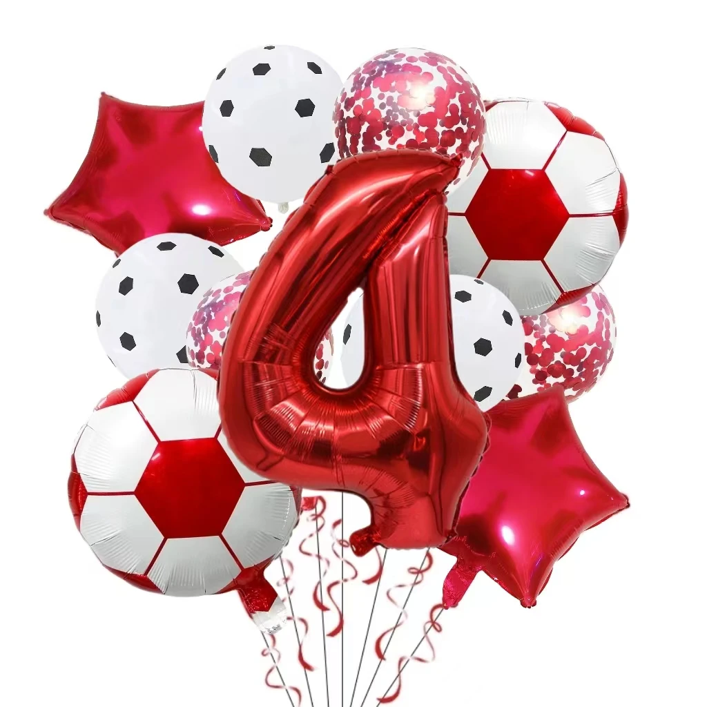 11 Stück Helium-Folienball, Fußball, 32 Zoll, Grün, Blau, Rot, Schwarz, Zahlen, Fußballballons, Kinder, Jungen, Geburtstagsparty-Dekoration – Detail 15