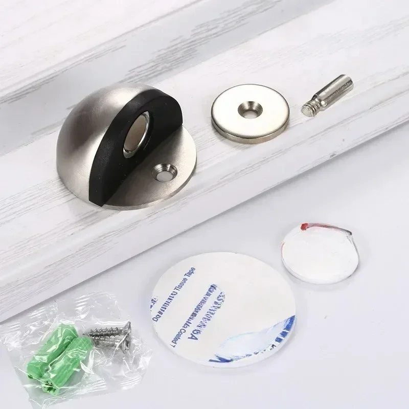 Magnetic Door Stopper Stainless Steel Rubber Magnetic Door Stopper Non Punching Sticker