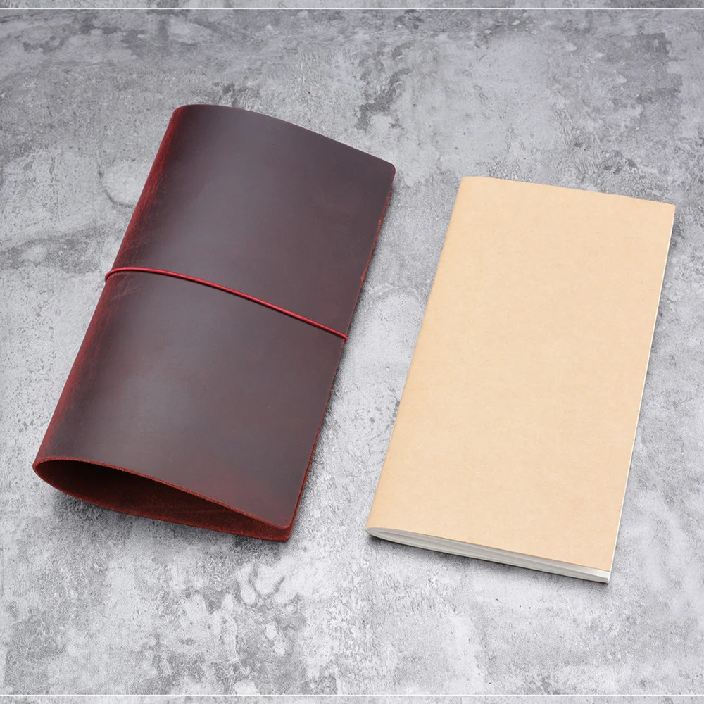 Handcrafted Crazy Horse Leather Traveler Journal Cover with Elastic Band