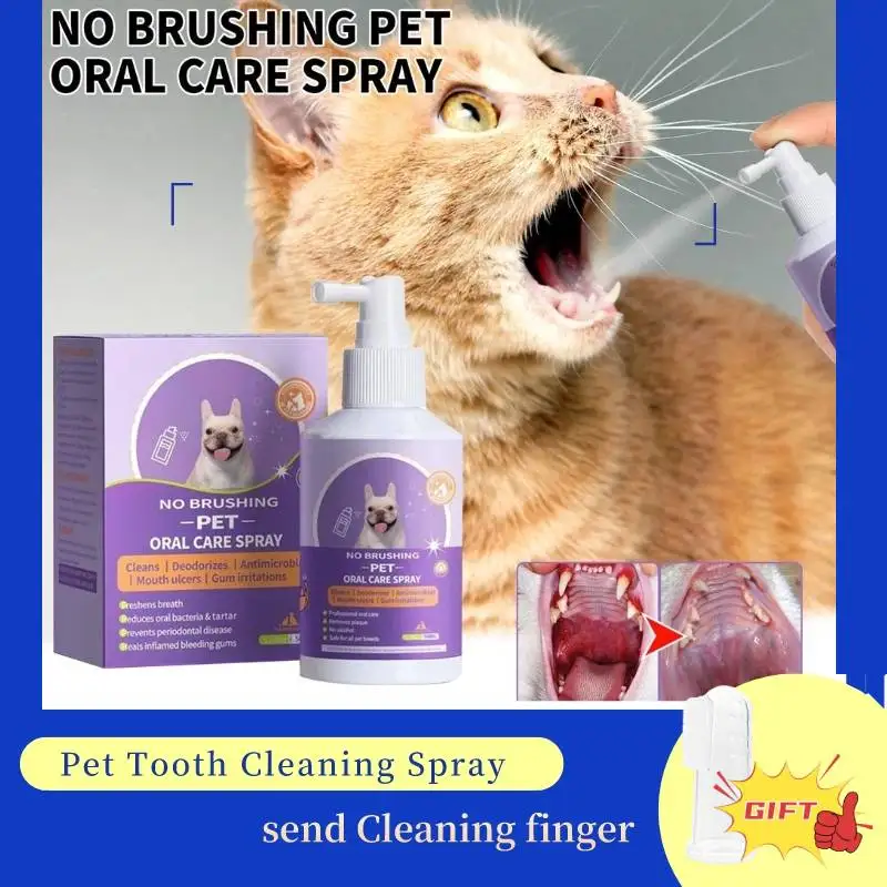 

50ml Pet Oral Cleanse Spray Dogs Cats Mouth Fresh Teeth Clean Deodorant Prevent Calculus Remove Kitten Bad Breath Pet Supplies