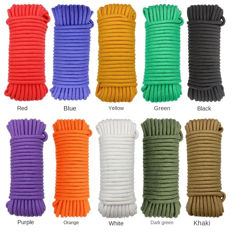 Nylon Rope 5 meters Braided Rope Tent Tie Rope Drawstring Outdoor Clothesline Nylon Cord
