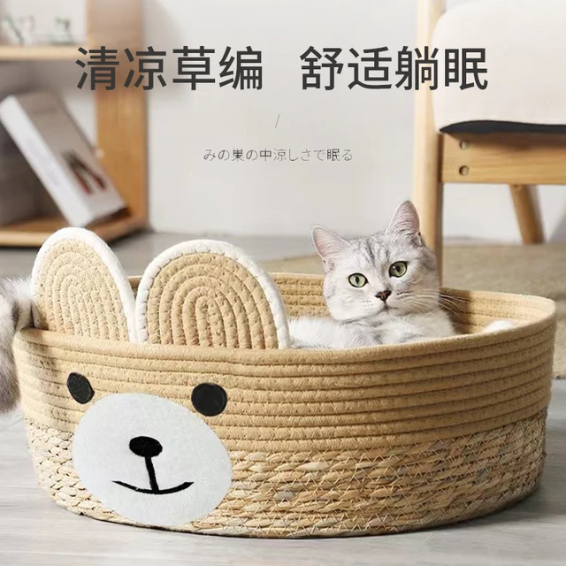 Handmade Grass Cat Nest Pet Nest Cat Bed Pet Straw Bed Kitten Cat