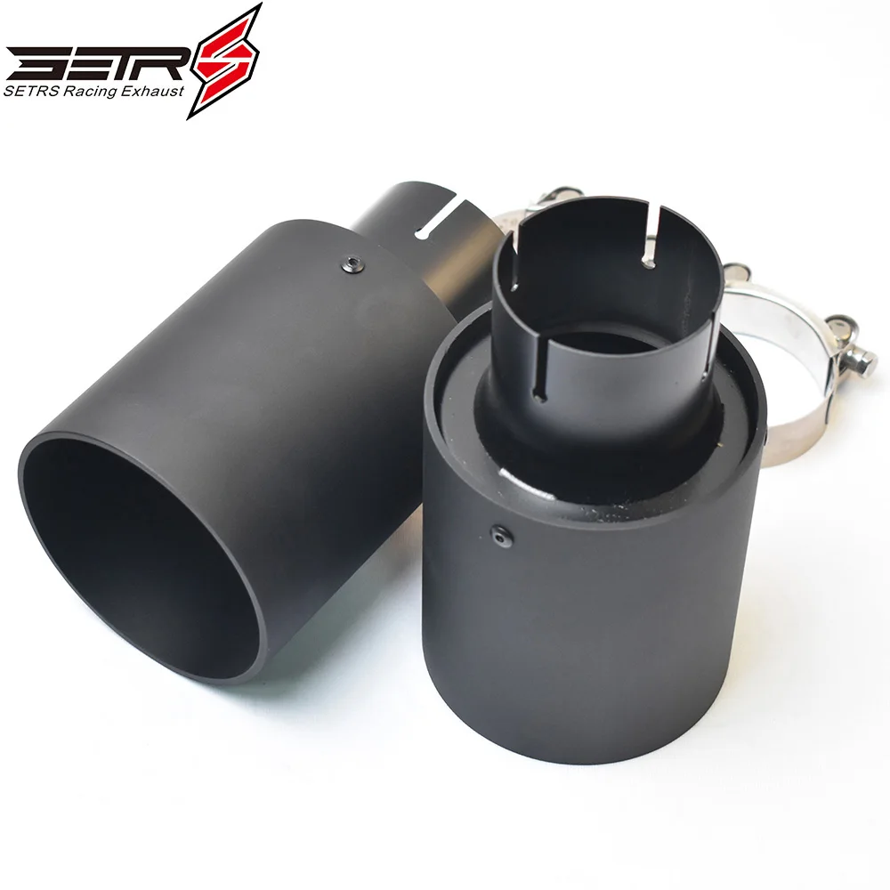 1 Piece Car 105mm Oulet Sandblast End Muffler Pipe Flat Aluminum Matt Black Single Layer Exhaust Tip Cover