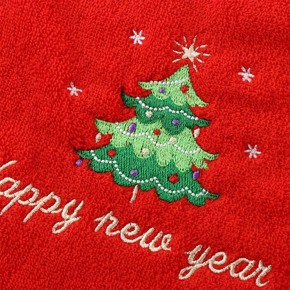 New Navidad Xmas Face Towel Christmas Decor Red Santa Claus New Year Gift Home Bathroom Washing Hand Face Towel Cloth Man Woman 5