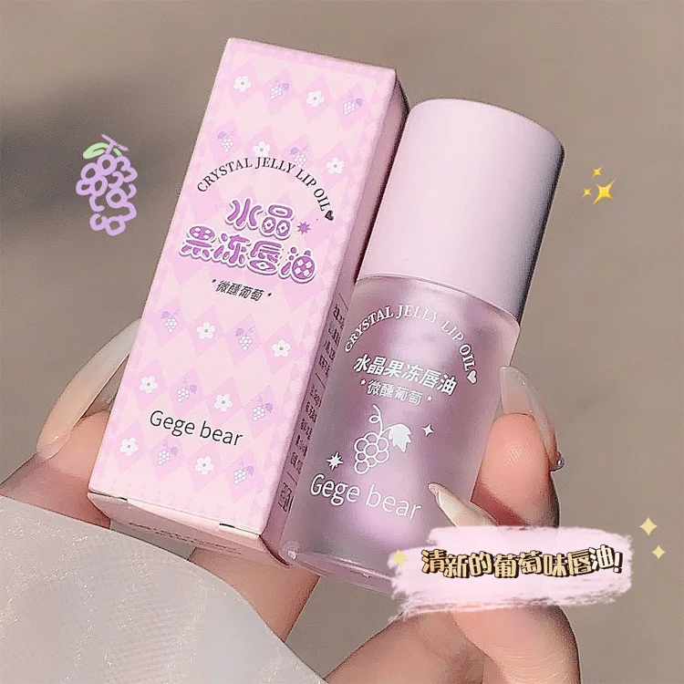 Crystal Jelly Lip Oil Hydrating Plumping Lip Gloss Coat For Cute Makeup Lipsticks Tinted Clear Serum Fruit Lip Balm Cosmetics 6