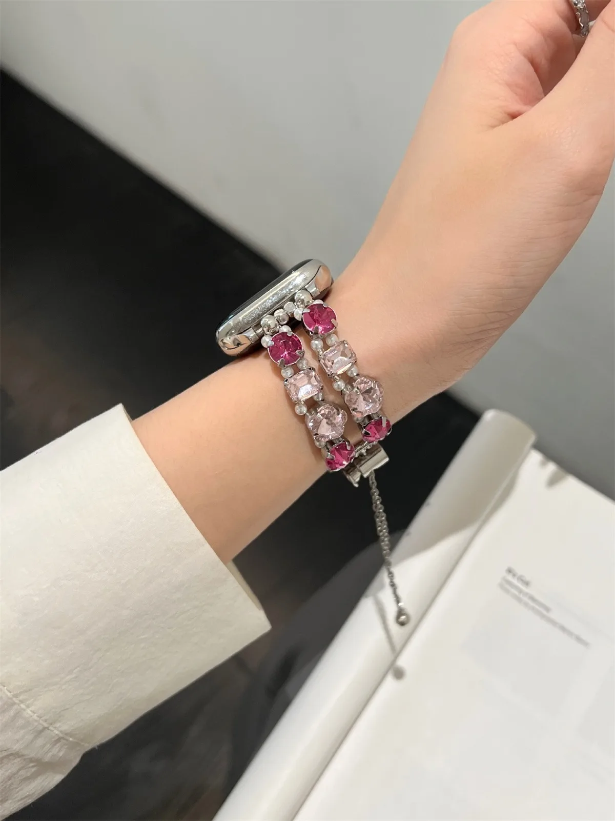 Cinturino per orologio in acciaio inossidabile per gioielli per iWatch Ultra 2 Series 10/9/8/7/6/5 Cinturino per orologio alla moda 42/44/45/46/49mm 38/40/41mm_voghion.com