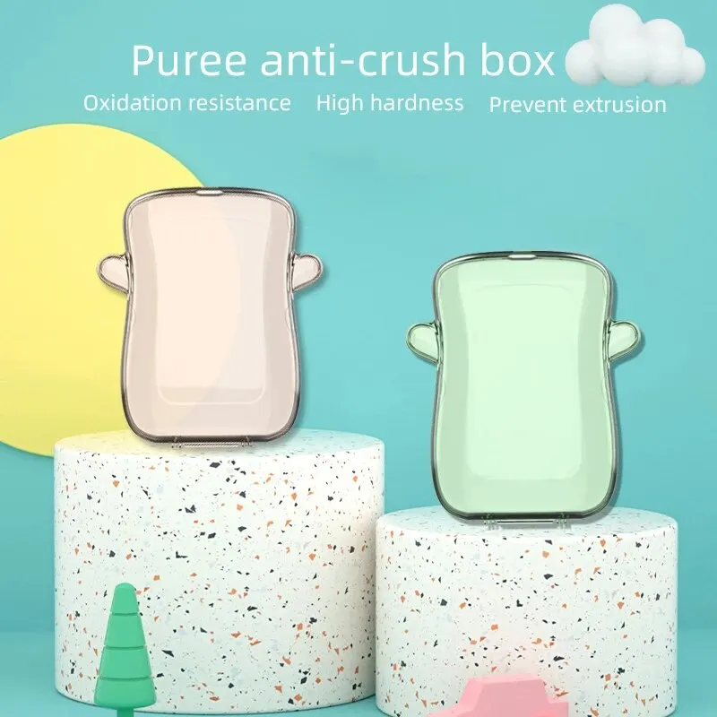 Baby Food Storage Containers 1pc Translucent Squeeze-Proof Puree Box For Children To Eat Yogurt And Puree