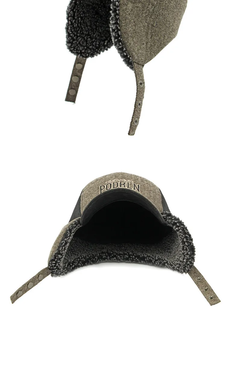 Neue Winter Plüsch Verdickt Warme Baseball Caps Für Männer Winddicht Coldproof Ohrenschützer Hut Radfahren Reiten Kappe Baumwolle Hut frauen Hüte – Detail 12