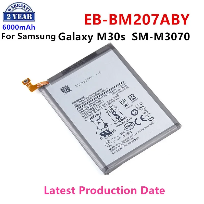 

Brand New EB-BM207ABY Replacement 6000mAh Battery For Samsung Galaxy M30s SM-M3070 Mobile Phone Batteries