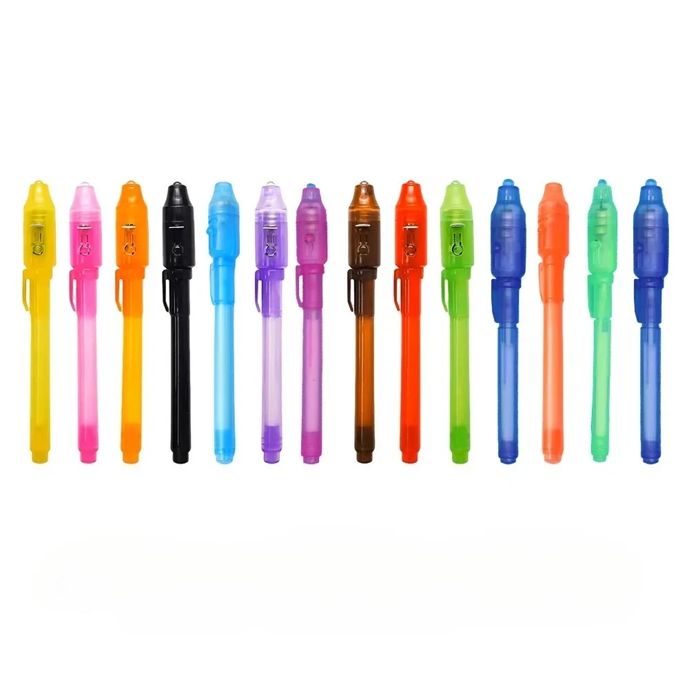 2 in 1 Luminous Light Pen Magic Purple UV Black Light Combo Drawing Invisible Ink Pen Learning Education Toys For Child 1pcs magic light pen