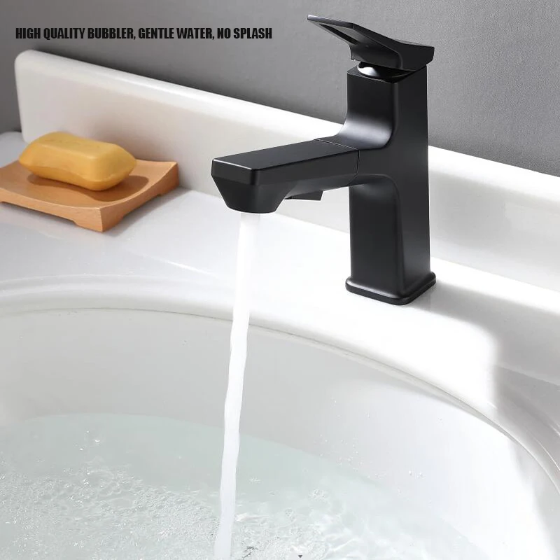 

Black Basin Pull Faucet Double Function Water Out Mode Toilet Wash Hand Wash Basin Hot And Cold Faucet