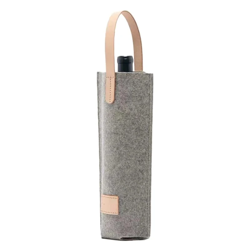 Bolsa de piezas para vino, bolsa de fieltro individual, bolsa de transporte de botella aislada, enfriador de vino acolchado, regalo para amantes del vino o boda, 1 unidad