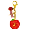 Feng Shui Harmony Apple With Ladybug & Dragonfly Keychain Peace Luck Amulet Keychain 5
