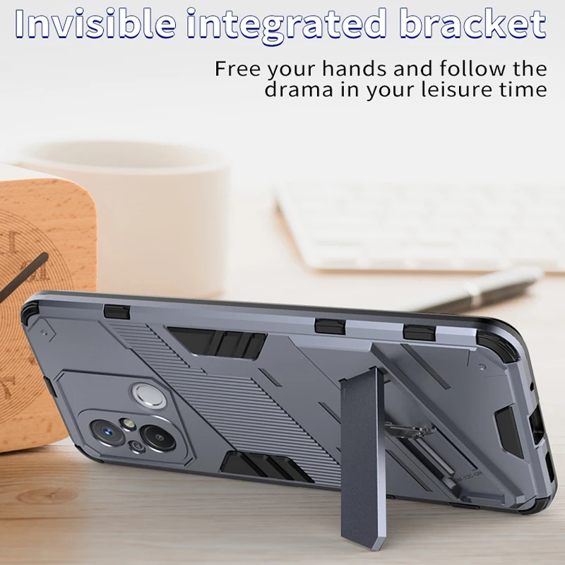 Durable Armor Holder Back Phone Case with Stand Feature