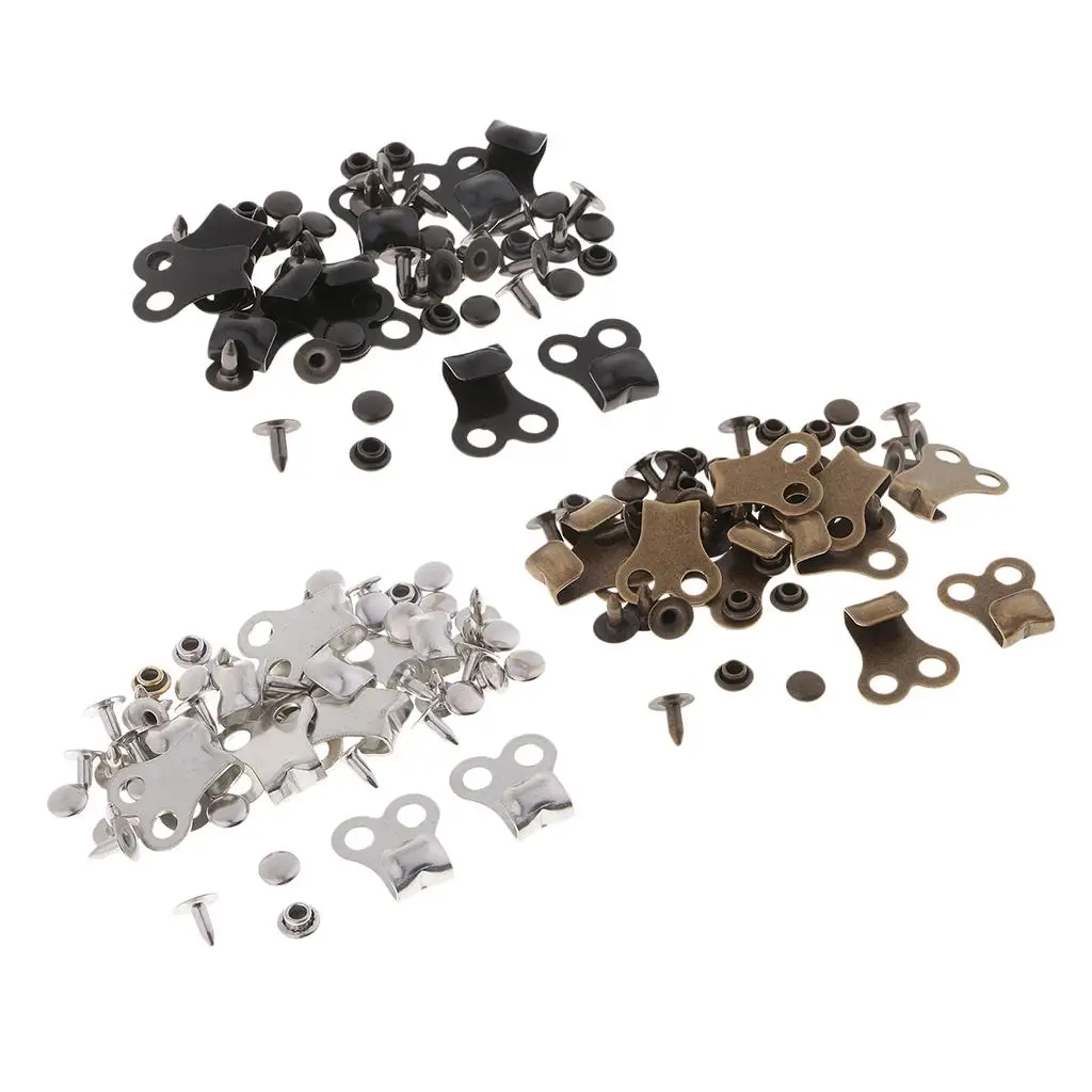10 Boot Hooks Lace Fittings W/ Rivets Climb Repair Buckles