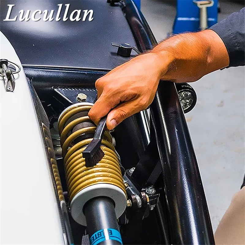 7" Ergonomic Handle Portable Bristle Brush Car Panel Seams Tyre Leather Engine Room Cleaning Brush