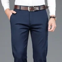 Four Seasons New Men's Bamboo Fiber Casual Pants Stretch Cotton Classic Style Business Fashion Khaki Trousers Male Brand Clothes