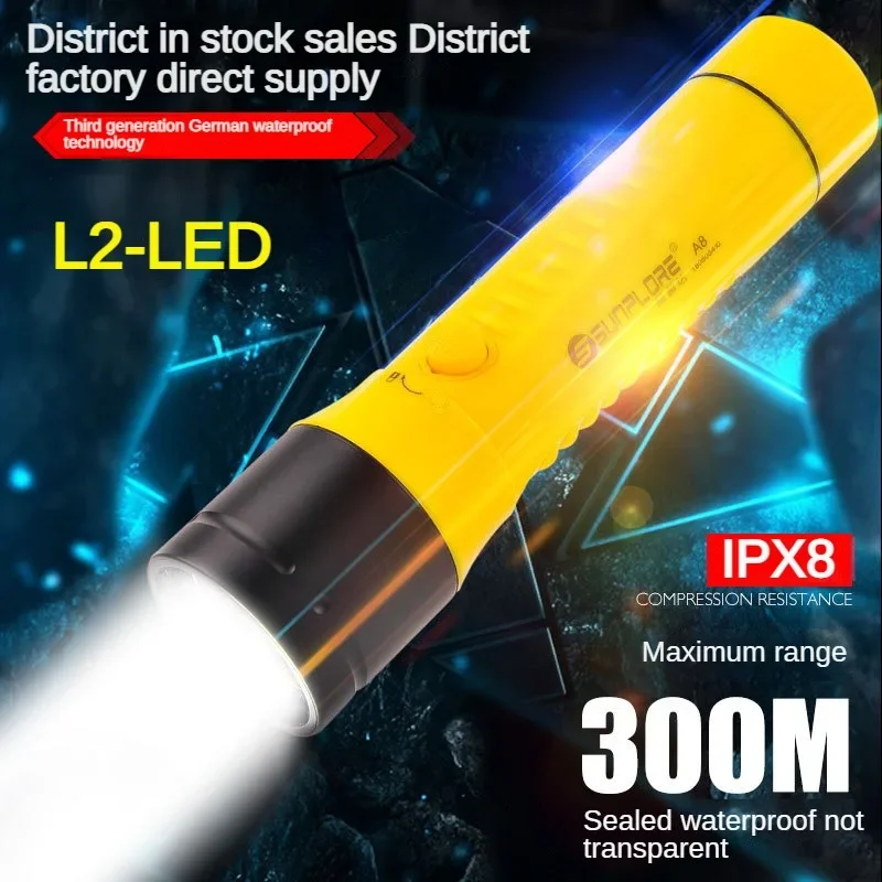 

IPX8 XM L2 LED Diving Flashlight Torch Waterproof Underwater 100m With 3*18650 Battery DC Rechargeable Dive Light Lamp Torch