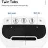 ZENY Portable Clothes Washing Machine Mini Twin Tub Washing Machine 13lbs Capacity with Spin Dryer,Compact Washer 4