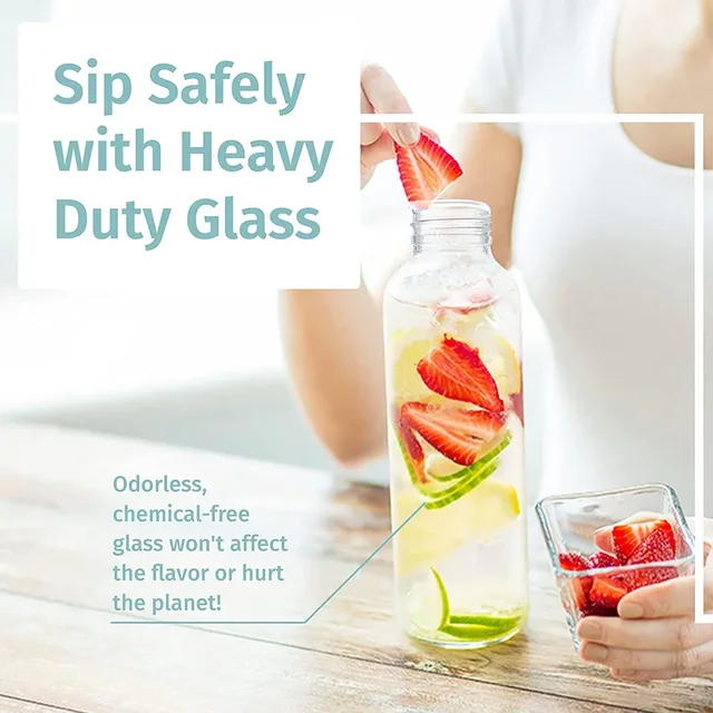 280ml/360ml/550ml Glass Water Bottle High Temperature Resistant Sport Bottle with Protective Bag BPA Free Travel Drink Bottle 2