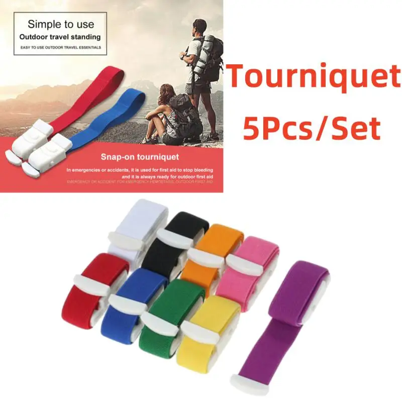5Pcs Colorful M&eacute;dical Paramedic Tourniquet Quick Release Buckle Outdoor Sport Emergency For First Aid M&eacute;dical Nurse General Use
