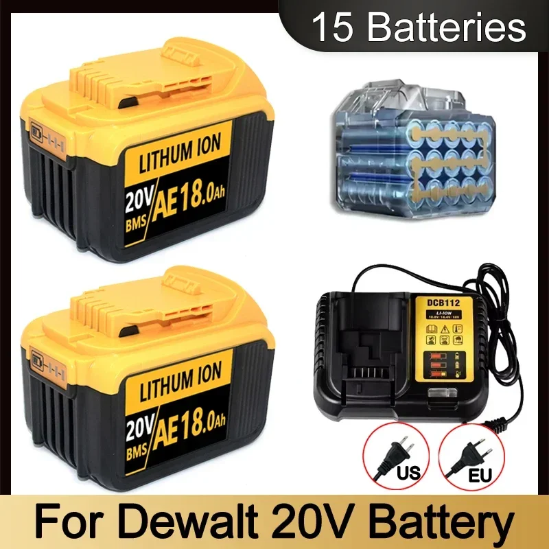 Power Tool Battery 18000mAh 20V for Dewalt Power Tool Battery DCB206 20V 18.0Ah Battery DCB206 DCB205 DCB200