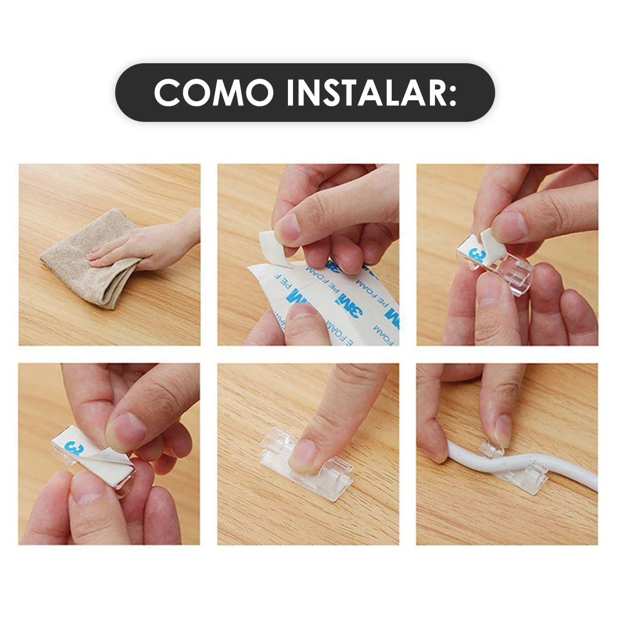 UNTIOR 20/40Pcs Cable Clips Organizer Drop Wire Holder Cord Management Self-Adhesive Cable Manager Fixed Clamp Wire Winder