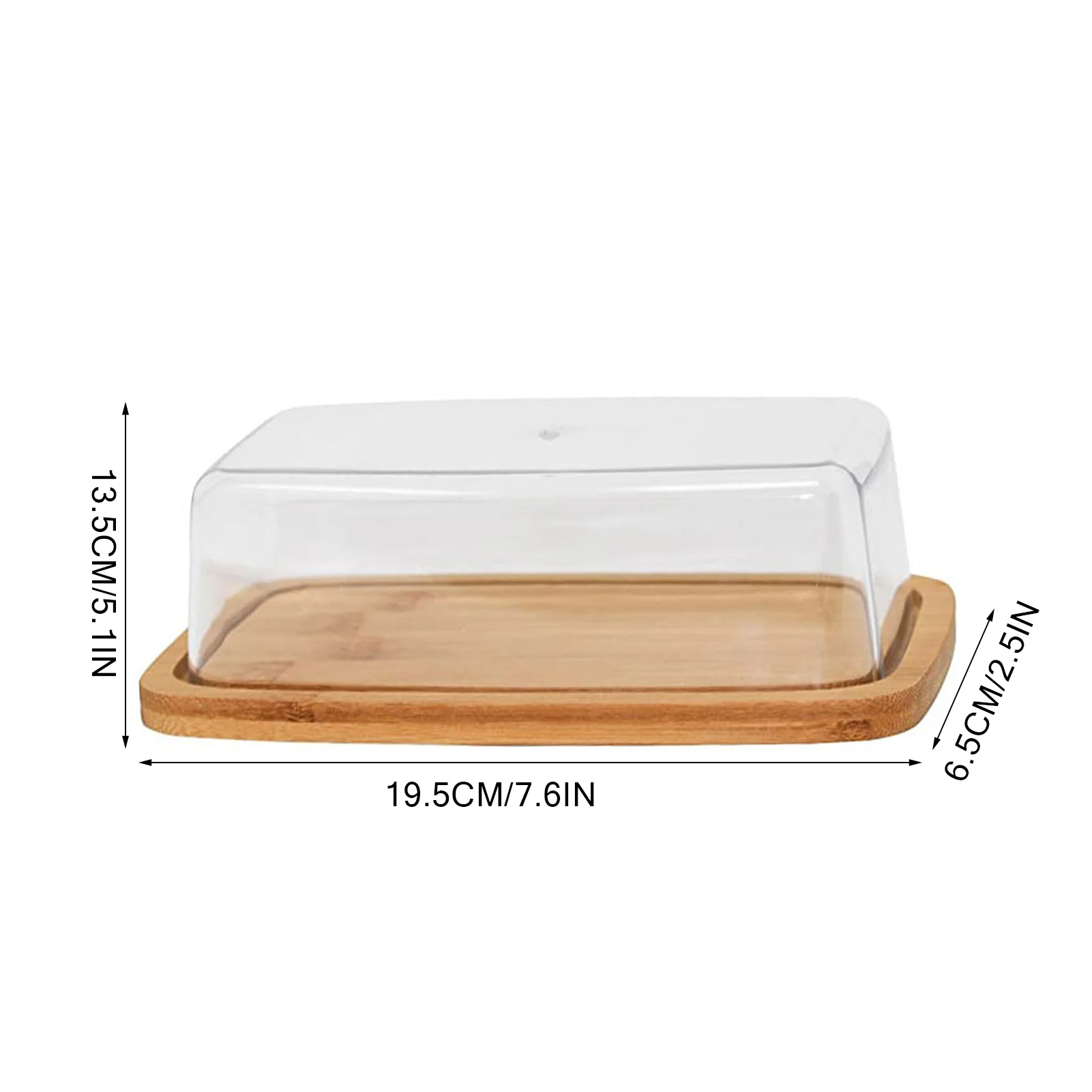 Nordic Countertop Bamboo Butter Dish Plate With Transparent Acrylic Lid Kitchen Storage Butter Container Box butter storage box