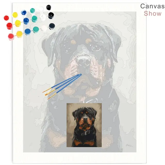 Kits de peinture à l'huile par numéros photo personnalisés, peinture de chien par numéros sur toile, dessin d'animaux sans cadre, décoration de maison à faire soi-même 2