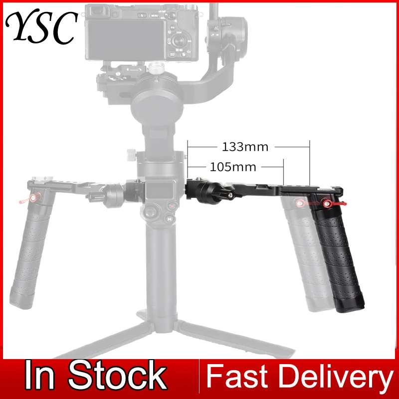 Ysc Alumínio Punho Aperto para Dji Rs2 Rsc2 Rs3 Câmera Cardan Acessórios Handgrip com Parafuso Sapata Fria Montar Monitor Mic