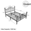 Queen Metal Bed Frame with Headboard and Footboard, Iron Platform Bed Frame, Under Bed Storage, No Box Spring Needed, beds 2
