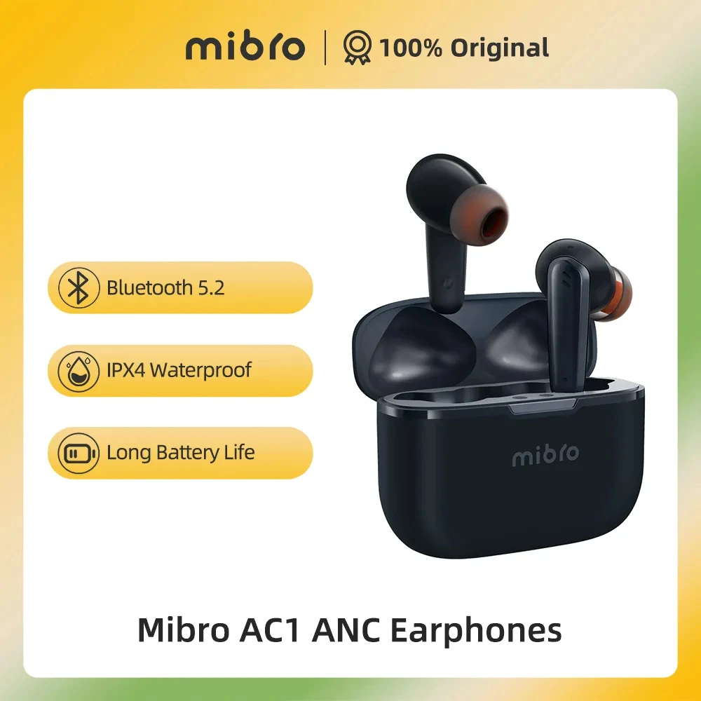  100% Original Mibro AC1 ANC Wireless Earphones 42dB Active Noise Cancellation Bluetooth 5.2 Transparency Mode Sport TWS Earbuds 