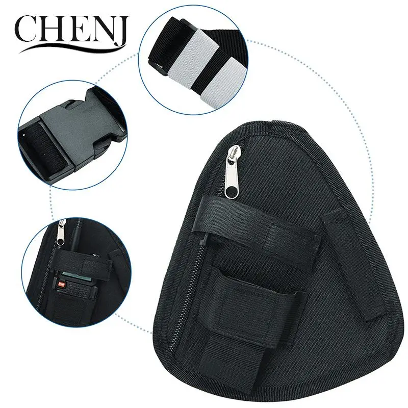 1Pcs Adjustable Radio Harness Bag Front Pack Triangle Chest Bag Pouch Holster Carry Case For Walkie Talkie walkie talkie harness for uv5r uv82 two way radio adjustable universal shoulder chest pack pouch holster vest rig case