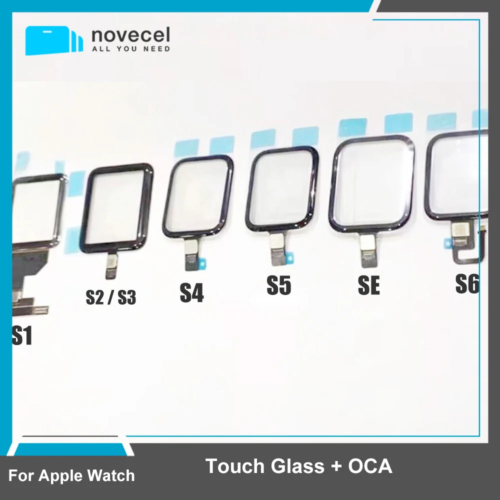 

NOVECEL Touch Screen Digitizer Panel For Apple Watch Series 1 2 3 4 5 SE S6 S7 S8 38mm 42mm 40mm 44mm LCD Display Glass Replace