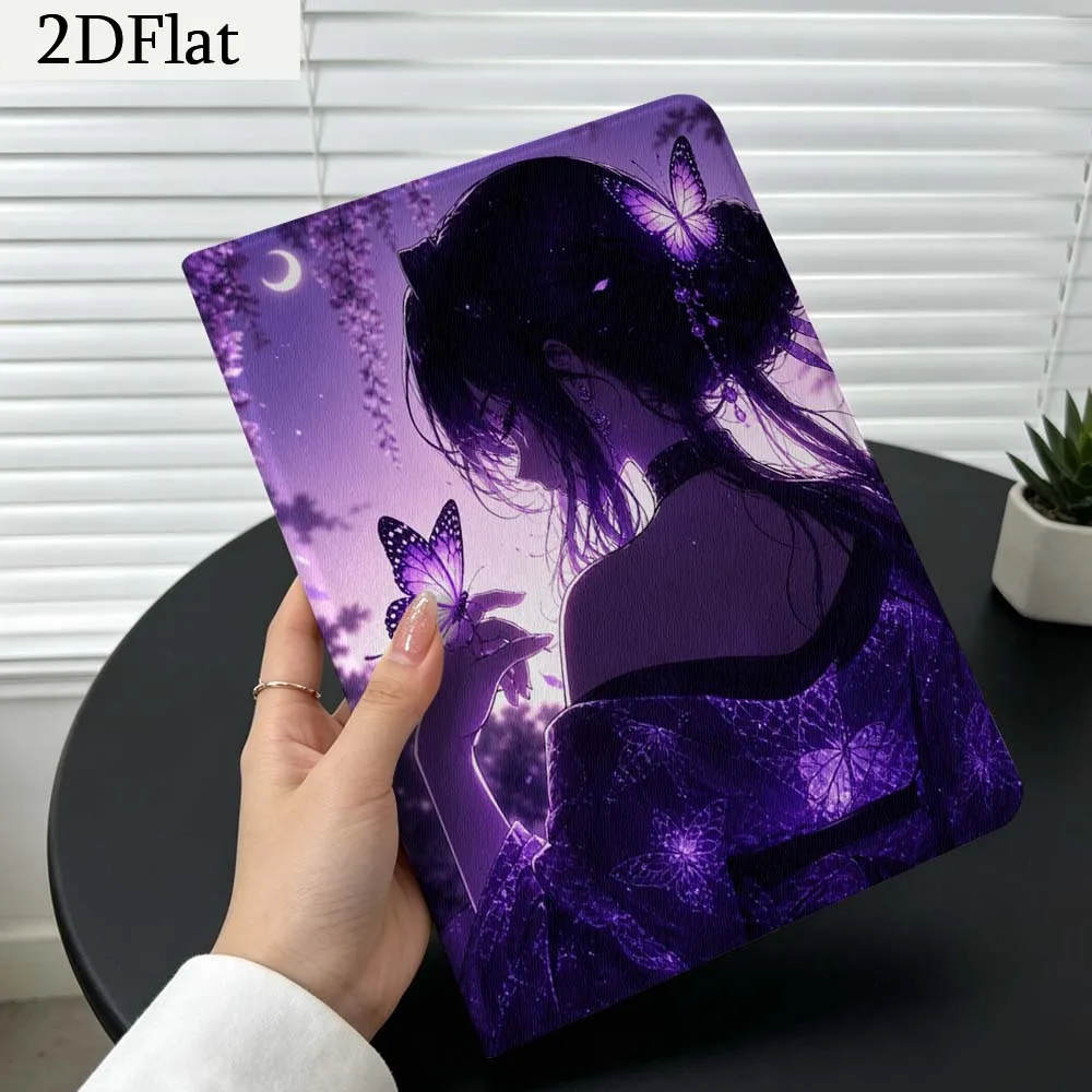 Cartoon Purple Butterfly Girl Gift Tablet Case