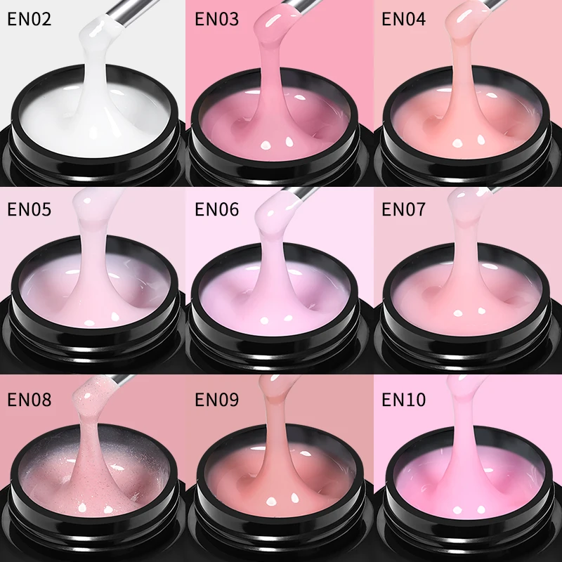 BORN PRETTY 손톱용 하드 젤리 연장 젤, 반영구 바니시, 익스텐션 누드 핑크, 클리어 내추럴 컬러, 60ml