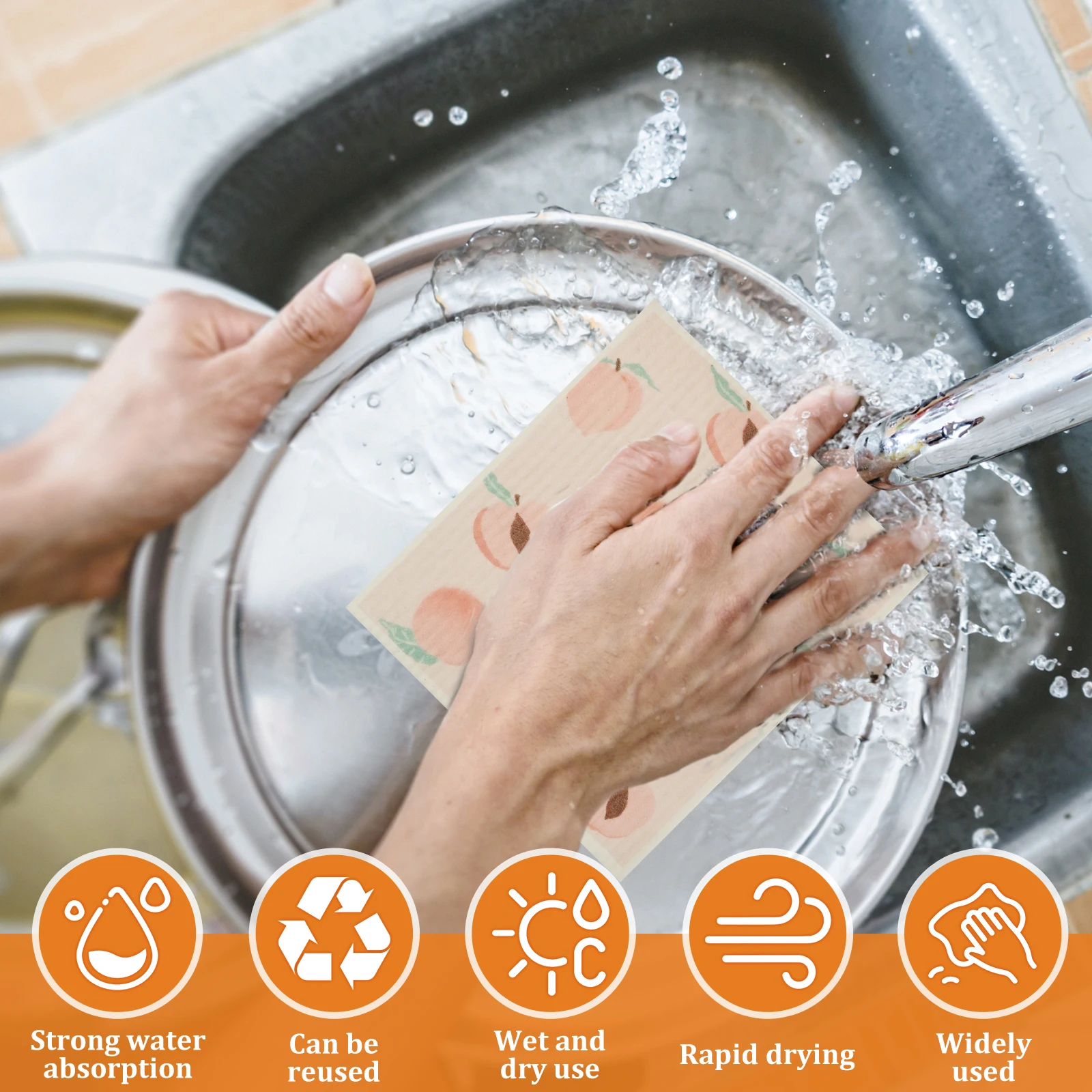 Absorbent Cellulose Dish Towels for Kitchen Cleaning