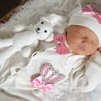 4pcs Crown Baby Girl Hospital Exit Newborn Baby Girl Bling Outfits Baby Girl Layette Set Personalized Baby Girl Outfit