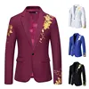 Men's Paisley Floral Gold Bronzing Printed Blazer Luxury Evening Prom Dress 2024 Suits Formal Jackets for Men Costume Homme Coat 2