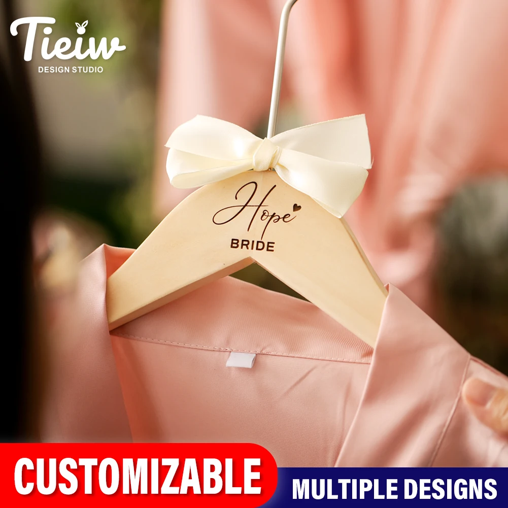 Personalized Wedding Dress Hangers, Custom Engraved Bridal Party Hangers, Bridesmaid, Maid Of Honor, Mother Of The Bride Gift