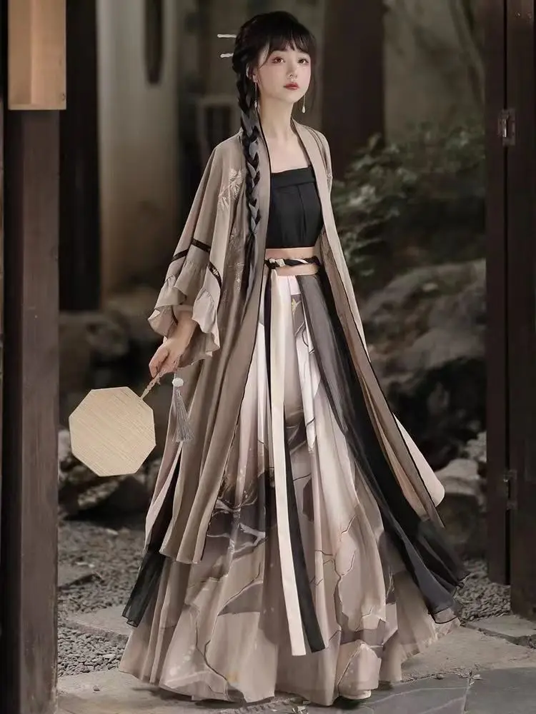 

Yourqipao Hanfu Dress Women Chinese Traditional Cosplay Costume Vintage Print Sets Hanfu Dress Summer Fashion Dress for Women