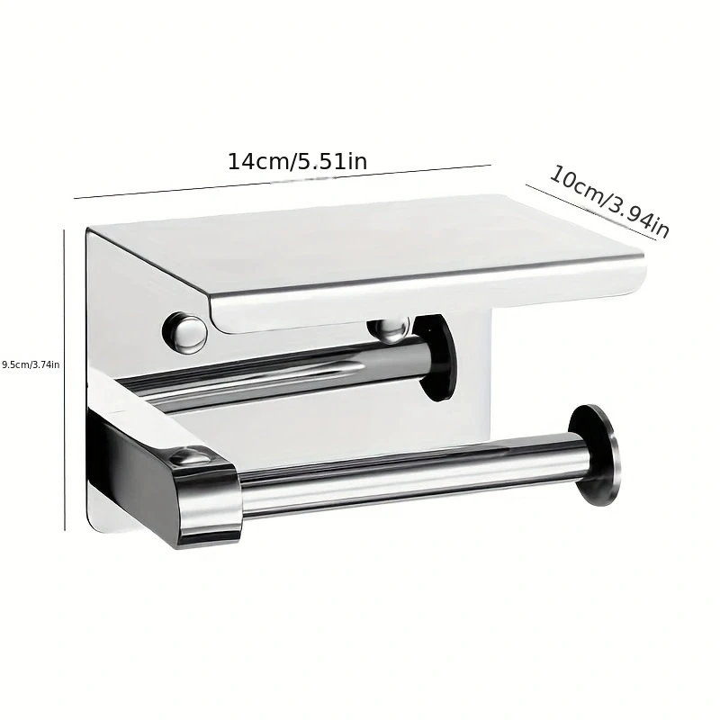 304 Stainless Steel Toilet Paper Holder with Phone Shelf Bathroom Tissue Holder Toilet Paper Roll toilet paper holder