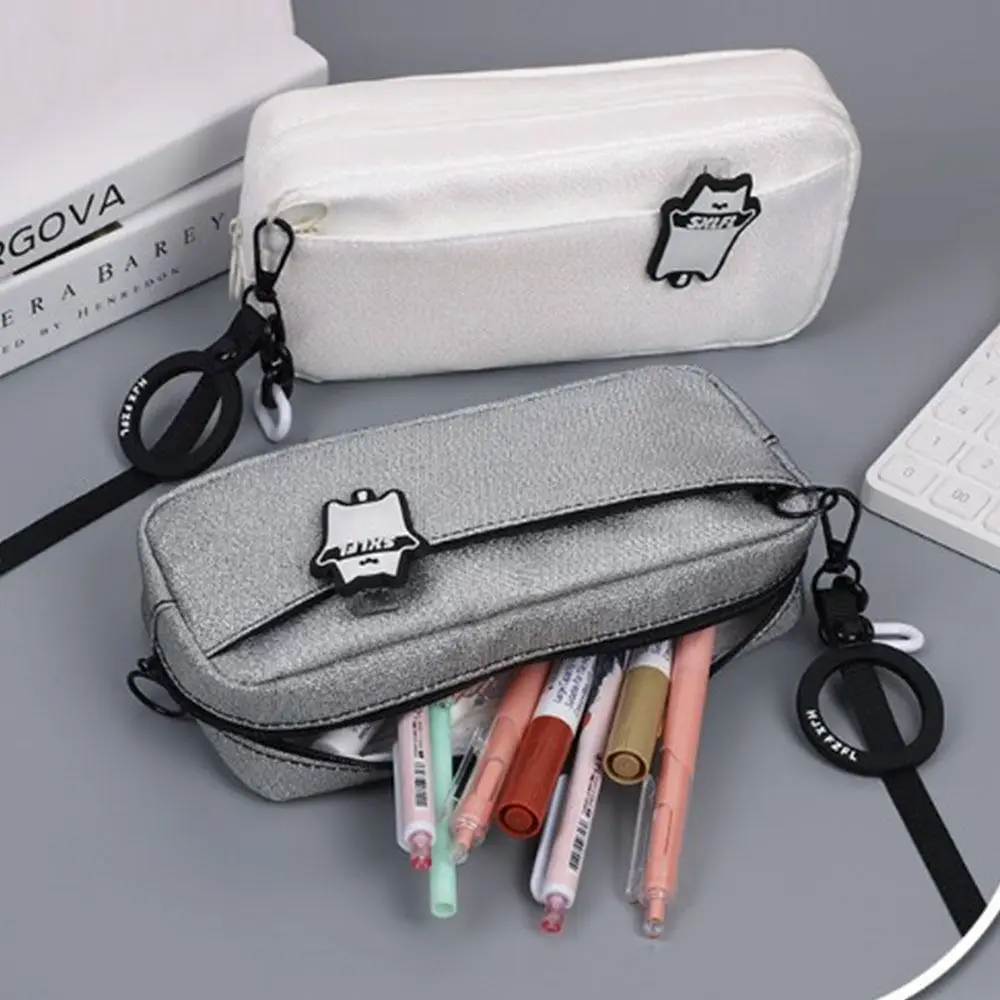 

Large Capacity Pencil Case Stationery Office School Supplies Simple Zipper Canvas Pencil Bag Pen Pouch