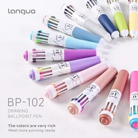 LANGUO Multicolor Pens 28/30 Colors 10-in-1 Colored Ballpoint Pen 0.8mm Fine Point Smooth Writing Retractable Ballpoint Pen 5
