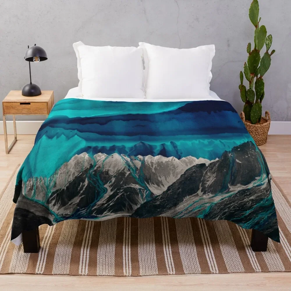 Skyfall, Fusing Blue Mountain Clouds Coperta Per Divano Decorativo Divano Gigante Thermal Per Coperte Da Letto Da Viaggio