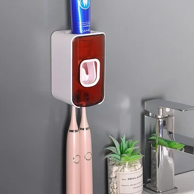 Toothpaste Squeezing Artifact Wall-mounted Bathroom Children's Electric Toothbrush Storage Rack Without Punching Press