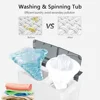 Portable Washing Machine, Twin Tub 18 Lbs Washer and 8 Lbs Spinner W/ Control Knobs & Timer & Drain Pump, Laundry 5