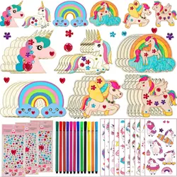 Unicorn Fantasy Wood Craft Set - 398 Piece Creative DIY Kit (Multicolor)