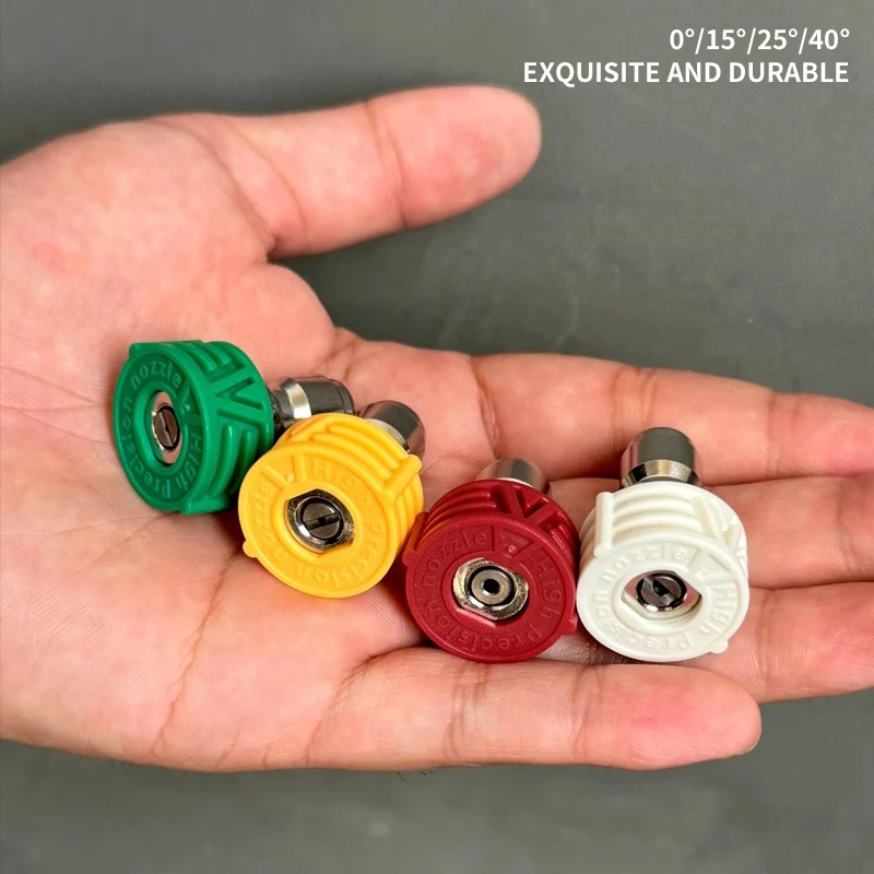 High-Pressure Car Washer Nozzle Fittings 1/4 Quick Connector Stainless Steel Nozzle Cleaning Machine Gun Nozzle Quick Plug 4